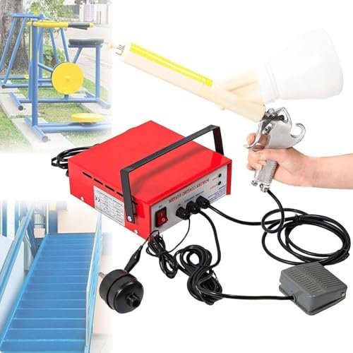 YMAOMAO Kit de Pintura con Recubrimiento en Polvo, pulverizador de Pintura eléctrico, Pistola de Pintura para máquina de Recubrimiento en Polvo, Kits de System de Recubrimiento en Polvo de 2 etapas