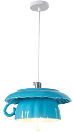 WLBHWL Keramik Pendelleuchte Nordisch Vintage Mid Century Modern Hängelampe Keramik Kaffeetasse Schirm Metall Finish Decke Pendelleuchte Für Nachttisch Esszimmer Küche Insel