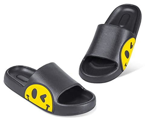 Ciabatte Donna Uomo estive da Spiaggia Sandali,Infradito Morbide Scarpe da doccia Antiscivolo Pantofole estive per Bambino ed Bambina per interni esterni(nero,37/38)