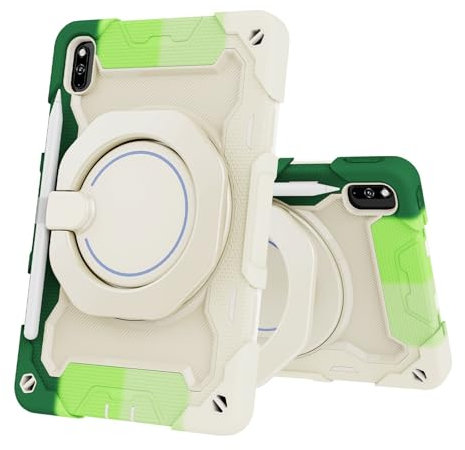 Funda para niños compatible con Huawei MatePad 10.4 2022/2020 lanzado 10.4 pulgadas 2022, funda de TPU resistente a prueba de golpes, funda protectora resistente con correa para el hombro zy (verde)