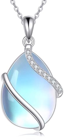 POPLYKE Sterling Silber Teardrop Anhänger Halskette Schmuck für Damen Herren