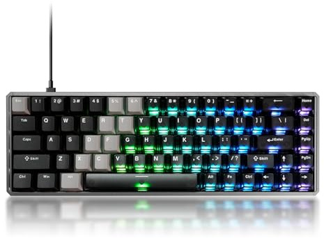 Akko MOD68 HE Tastatur 65% Hall Effekt Rapid Trigger 8K CNC Aluminium | QWERTY-Layout,kabelgebundene,AstroAim Magnetschalter, RT0,005 mm,Cherry Profil Tasten für PC Gaming(Schwarz Transparent)
