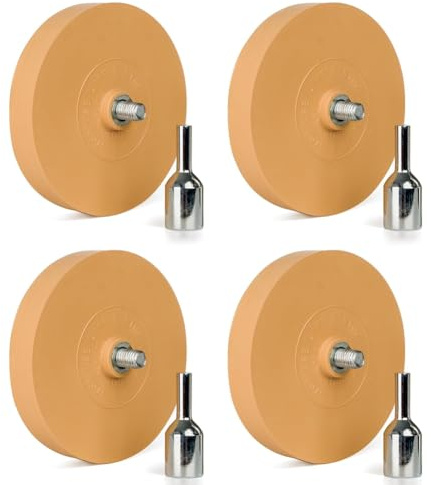 Reeatel 4er-Pack 3,5-Radiergummi, Aufkleberentferner, Radiergummi, Klebstoffentferner mit Adapter, Gummi-Radiergummi für Bohrmaschine