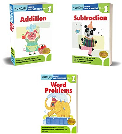 Kumon Grade 1 Set (3 workbooks) Addition, Subtraction, Word Problems
