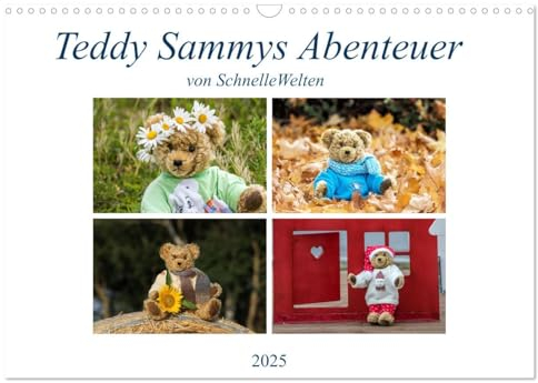 Teddy Sammys Abenteuer (Wandkalender 2025 DIN A3 quer), CALVENDO Monatskalender