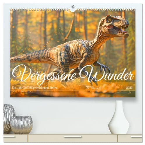 Vergessene Wunder - Ein Jahr mit ausgestorbenen Tieren (hochwertiger Premium Wandkalender 2026 DIN A2 quer), Kunstdruck in Hochglanz: Erlebe die ... natürlichen Umgebung zeigt. (CALVENDO Tiere)