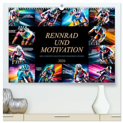 Rennrad und Motivation (hochwertiger Premium Wandkalender 2026 DIN A2 quer), Kunstdruck in Hochglanz: Die hochwertigen Bilder und die sorgfältig ... Hingucker in jedem Raum. (CALVENDO Sport)