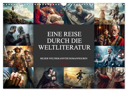 Eine Reise durch die Weltliteratur (Wandkalender 2026 DIN A3 quer), CALVENDO Monatskalender: Eine Bilderreise durch die Weltliteratur, voller inspirierender Meisterwerke (CALVENDO Kunst)