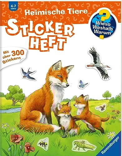 Wieso? Weshalb? Warum? Stickerheft - Heimische Tiere (ab 4 Jahre - mit über 300 Stickern)