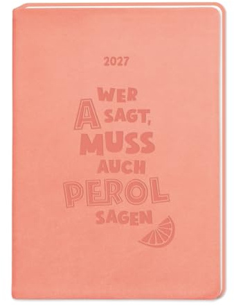 Terminplaner Lederlook 2027 Peach: Terminplaner Lederlook A6