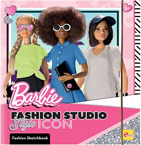Lisciani - BARBIE - Skizzenbuch Stilikone - Kreatives Spielzeug ab 4 Jahren Mädchen - Modestudio mit Modellen zum Anziehen - Supermodische Kleidung - Farbmarker & Sticker - Geschenk Mädchen 4 Jahren