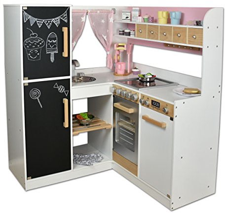 SUN Kinderküche Paris XXL aus Holz, rosa-weiss