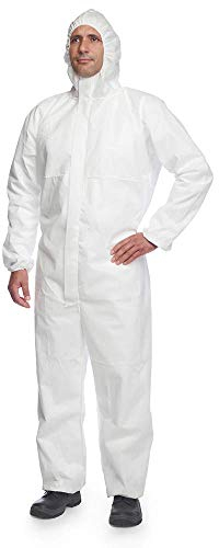 DuPont ProShield 20 | Schutzanzug mit Kapuze, Kategorie III, Typ 5 und 6 | Weiß | Größe M
