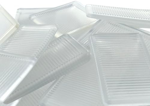 Merriway® BH07091 Klarsicht-Möbelfenster 'Stabiler Tisch' weich geriffelte stapelbare Keile Unterlegscheiben handliche Box 75 Stück