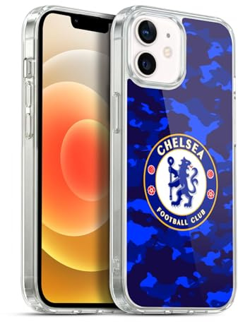 Head Case Designs Officially Licensed Chelsea Football Club Camouflage Crest Soft Gel Case Compatible With Apple iPhone 12 / iPhone 12 Pro