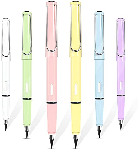 TOPPLAYER 6 Stück Stifte ohne Tinte, Unendlichkeitsstift, Stift ohne Tinte, tragbar, löschbar, wiederverwendbar, für technische Skizzen, Schreiben, Zeichnen (3)