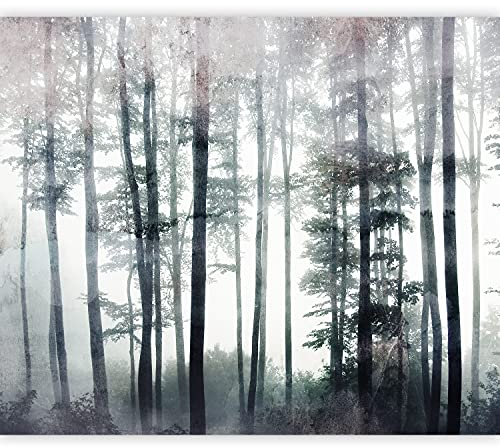 murando Fototapete selbstklebend Wald Bäume 343x256cm Foto Tapete Tapetenfolie Möbelfolie Wandverkleidung Wandtapete Motivtapeten Bildtapete Wohnzimmer 3d Effekt Modern Betonoptik wie gemalt