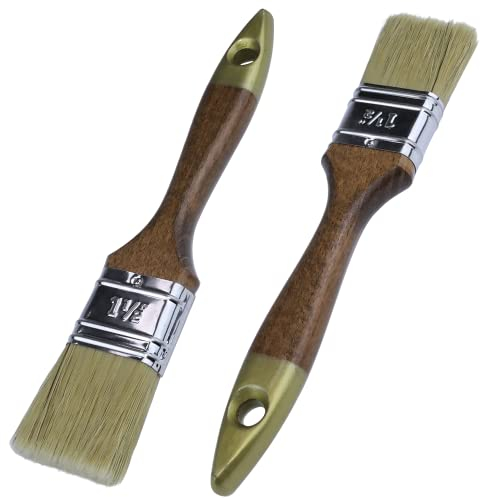 AERZETIX - C55080 - Satz von 2 Profi flachpinsel mit naturborsten 210 x 36 mm - für malerei klebstoff lackiert - holzgriff - Werkzeug zum lackieren für renovierung Dekoration wartung Arbeiten