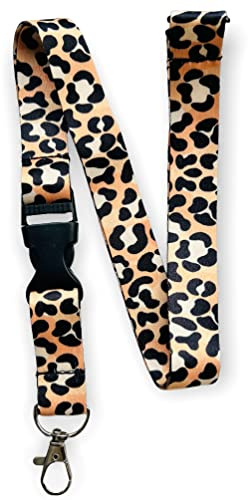 PAC Supplies Global Umhängeband mit Leopardenmuster, abnehmbarer Schnallen-Clip und Sicherheitsverschluss
