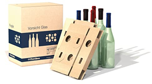5 Versandkartons FirstGlass ECO für 6 Flaschen | DHL-zertifizert | patentiert | nachhaltig | einfaches Handling