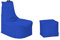 Momiralland Komfort Sitzsack XL - XXL mit Hocker Sitzkissen BodenKissen Sessel In- & Outdoor geeignet Gaming Sitzsack für Erwachsene und Kinder (Blau, XXL - Durchmesser 80 cm)