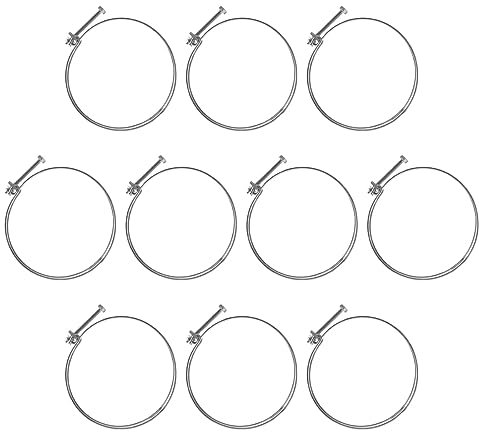 POWERTEC 70217-P2 5-Inch Double Wire Hose Clamp | 10-Pack