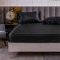 Satin Spannbettlaken Einfarbig 160x200 cm für Matratzen bis 30cm, Betttuch Leintuch Weiche Polyester-Satin Spannbetttuch Bettlaken Schwarz