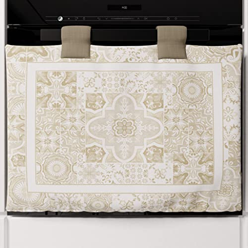 PETTI Artigiani Italiani - Accessori Tessili da Cucina, Copriforno 40x50 cm in Microfibra, Copri forno Moderno in Stampa Digitale Vietri Tortora, 100% Made in Italy
