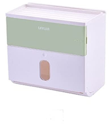 1PCS Toilet Roll Holder,Self Adhesive, Wall Mount Toilet Roll Holder,with Waterproof and dust Cover,with Storage Box,Be Applicable Roll Paper,Fold Paper Towel For Bathroom Toilet-Green