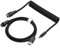 EPOMAKER MIX PRO Coiled USB C Cable, 1.5m Double Sleeved Cable for Mechanical Keyboard, with Detachable 5-Pin Aviator Connector for Gaming Keyboard (Black)