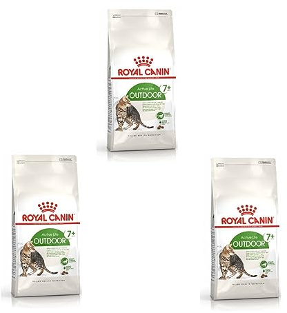 ROYAL CANIN Outdoor 7+ | 3er Pack | 3 x 400 g | Trockennahrung für ältere Katzen mit Freilauf | Kann zur Unterstützung der Nieren- und Harnwegsfunktion beitragen