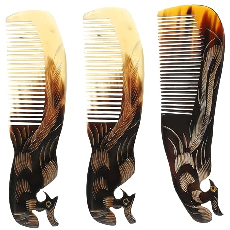 KOMBIUDA 3st Phönix-hornkamm Taschenhornkamm Styling-haarkamm Haarkamm Aus Ochsenhorn Handmassagegeräte Werkzeug Frau Kamm Massagekamm Für Frauen Kratzkamm Damen Haarbürste Hörner Tragbar