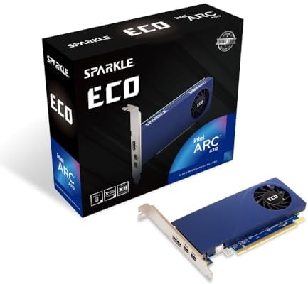 Sparkle Intel Arc A310 ECO, 4GB GDDR6, 50W TBP, Low-Profile, Single Fan, Single Slot, HDMI x1, Mini DisplayPort x2, SA310L-4G