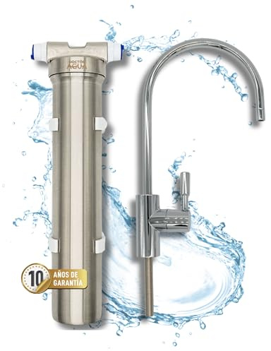 Ultra Purify Wasserfilter für Unterbau aus Edelstahl, Filterkapazität 300 l/h, umweltfreundlich, antibakteriell, Antikalk, bewahrt Mineralien im Wasser