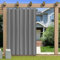 KUZRZNH Outdoor Vorhang Blickdicht Wasserdicht Wetterfest Blackout Outdoorvorhänge mit ösen, Sichtschutz Sonnenschutz Gardine/Vorhänge for Patio Balkon Pavillon,Grau,1 Stück|120x213CM(BxH)