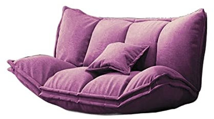 FJVJBNN Bean Bag Modern Floor Lazy Sofa Couch Back 5Position Adjustable Foldable Leisure Sofa Bed for Viedo Gaming Floor Chair (Color : Purple)