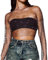 BLPRKOT Rhinestone brillante malla cuerpo cadena tops - para mujeres brillante bikini crop top para discoteca fiesta festival, para mujeres y niñas(M)
