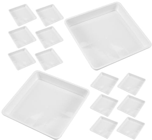 Yardwe Lot de 20 Plateaux Carrés pour Pots De Fleurs Soucoupes en Plastique Robustes pour Plantes