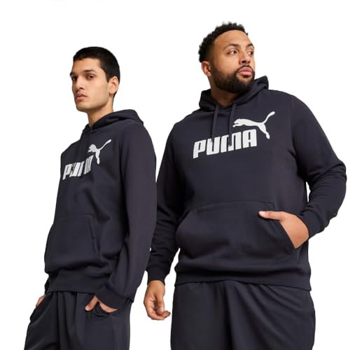 PUMA Herren Essentials Logo Fleece Hoodie (Available in Big & Tall) Kapuzenpullover, Marineblau Ss25, Small