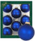 Krebs Glas Lauscha - Weihnachtsdekoration/Christbaumschmuck aus Glas - Unifarbende Kugeln - Menge: 8 Stück - Farbe: Königsblau matt - Größe: ca. 7 cm