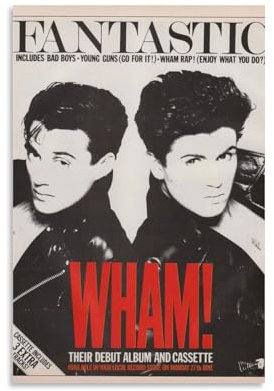 Wham! Musikalbum-Poster, dekoratives Gemälde, Leinwand, Wandposter und Kunstdruck, modernes Familienschlafzimmer-Dekor-Poster, 40 x 60 cm, ungerahmter Stil