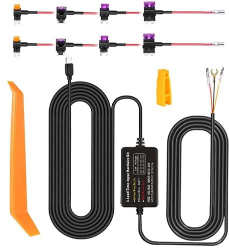 Dashcam-Hardwire-Kit 11ft/335cm,ur für Q20/ Q20S / Q23 Serie,12V-24V,Typ-C-Anschluss,Acc, 24 Stunden Parküberwachung,Niederspannungsschu