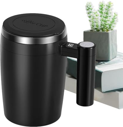 Coffee Mug with Stirrrer, Automatic Stirring Coffee Mug - Electric Coffee Mug -Touching Cup with Temperature Display,Coffee Cup with Mixer Portable Blending Coffee Mug for Home Company Cafe