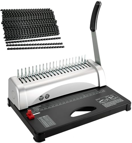 DASBET Kammbindemaschine 21 Löcher 450 Blatt Kammpapier Stanzbinder