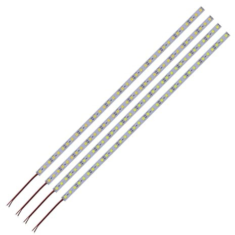 wenwendianzi 12V 5 Stück 10 Stück 20 Stück LED-Leistenlicht Aluminium starrer Streifen LED-Band 12V 25cm 50cm 5054 Unterschrank-Lichtleiste Weiß/Blau/Rosa(5pcs 25cm 18LEDs,Warm White)