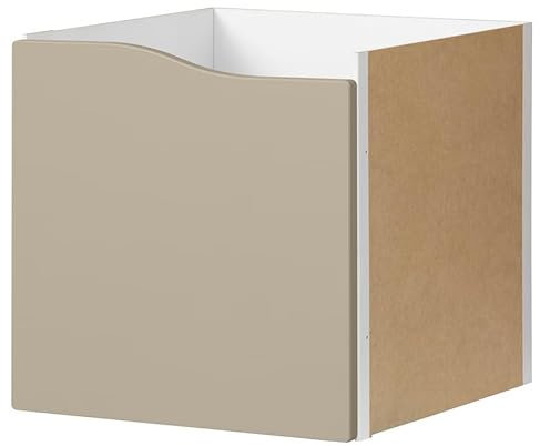 Einsatz mit Tür beige OHNE Griff wellenform 33x33 (IKE 305.621.50) für Kallax Regal
