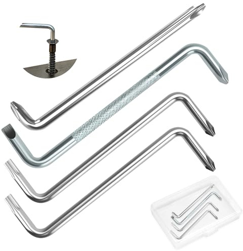 WRENYZK Set di 4 cacciaviti offset, PH0/PH1/PH2/T20/T25 tipo Z, con fessura a croce a 90 gradi e testa a taglio, cacciavite magnetico con organizzatore