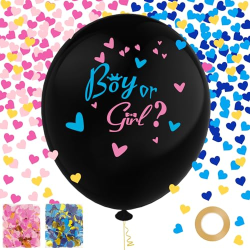 Gender Reveal Balloon, Gender Reveal Party Deko, Boy Or Girl Ballon, Ballons Zur Geschlechtsenthüllung, 1 Stück 36 Zoll Mit Rosa+Blau Konfetti, Geschlechtsverkündung Baby Für Baby Shower