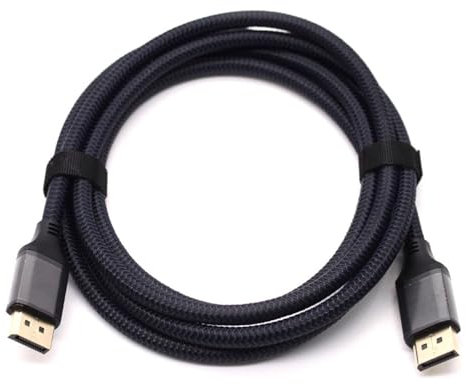 16K DisplayPort 2.1 Cable 2m, 80Gbps Ultra High Speed 16K@60Hz, 8K@120Hz, 4K@240Hz, HDR, DSC 1.2a, VRR, Gold-Plated Connectors for Gaming monitors like Odyssey G8/G9, CHG90, CRG9, BenQ (10 PACK)