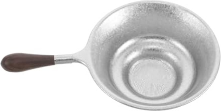 Cabilock Titanium Loose Tea Strainer Fine Mesh Filter Tea Separator and Infuser for Chinese Diameter Wooden Handle Reusable
